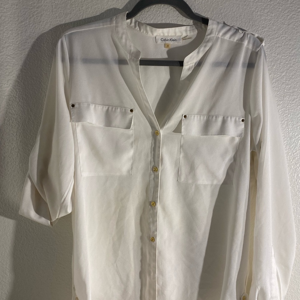 Calvin Klein White Button Up